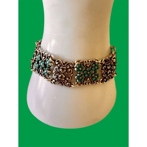 BRIGHTON BLISS BLUE FLORAL BRACELET RETIRED - Picture 4 of 5